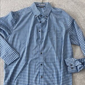 Stylish Blue Checkered Men's Button Down Shirt